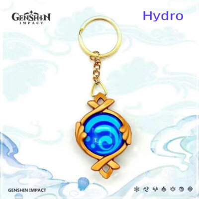 Genshin Impact Fontaine Vision Metal Keychain Key Ring Eye of Original God S06