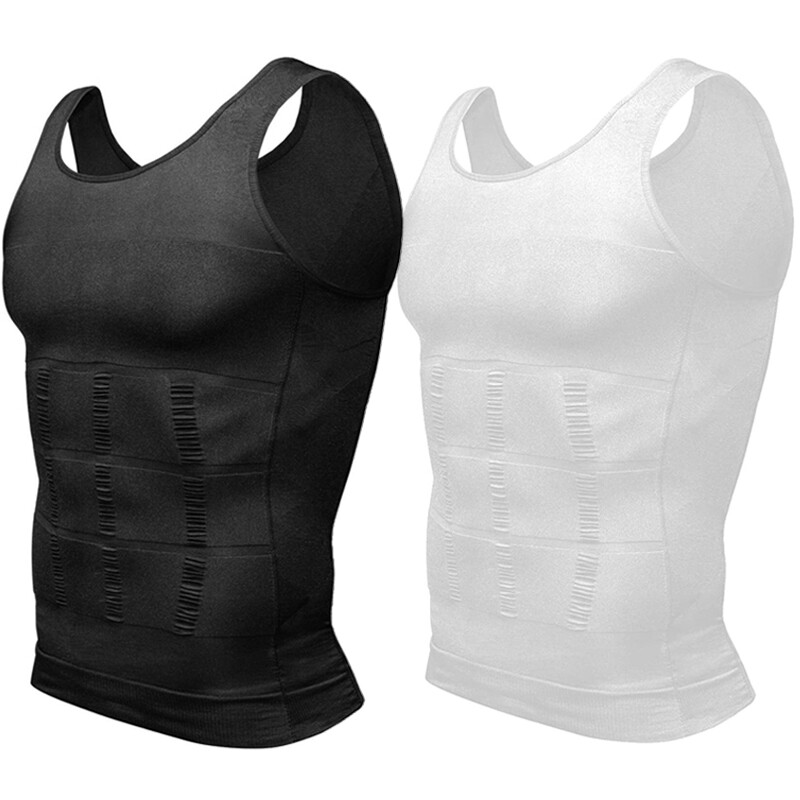 Men Compression Shirt Sleeveless Body Shaper Base Layer Slimming Tank Top Vest