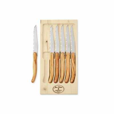 Jean Dubost Laguiole Steak Knives, Set of 6, Olivewood MSRP $100