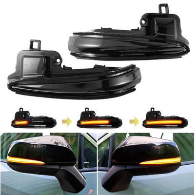 Smoked Sequential LED Side Mirror Turn Signal Lights For 2016-22 Toyota Tacoma