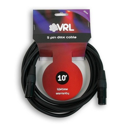 VRL 5 Pin DMX DJ Light Cable Pack 2-100ft  2-50ft  2-25ft  4-10ft  4-5ft  4- 2ft