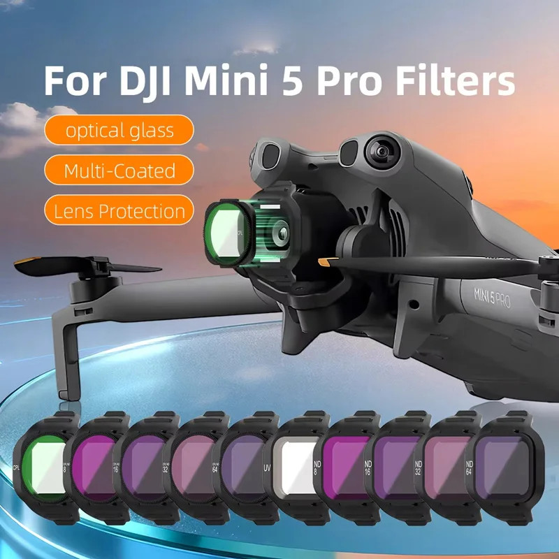 Lens Filters For DJI Mini 5 Pro Drone Gimbal UV CPL ND8/16/32/64 PL Filter Set O