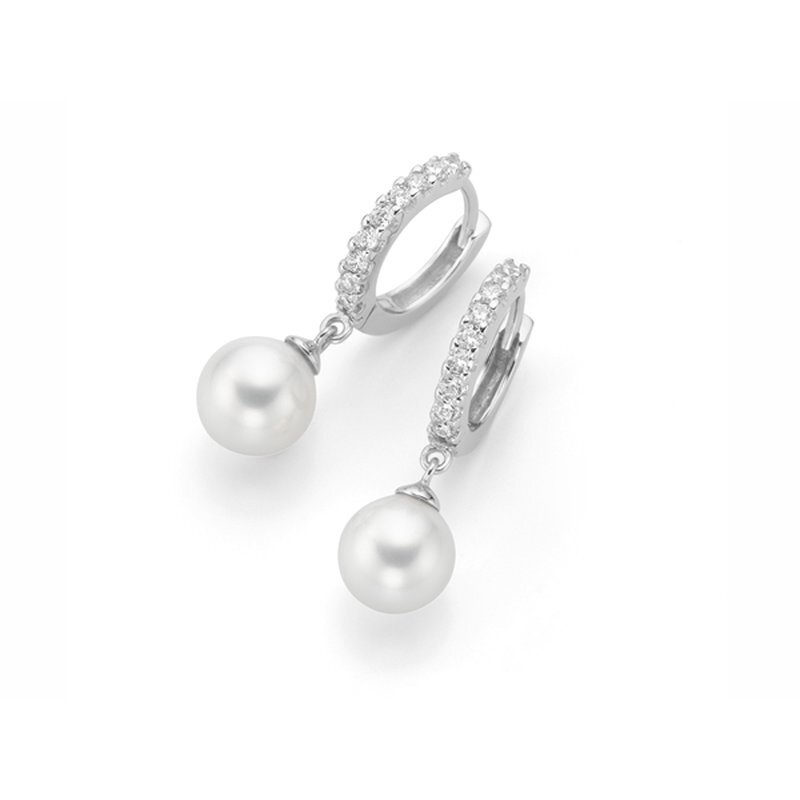 Giorgio Martello Grandezza Creole Muschelkern Perle mit Zirkonia 925/- Silber