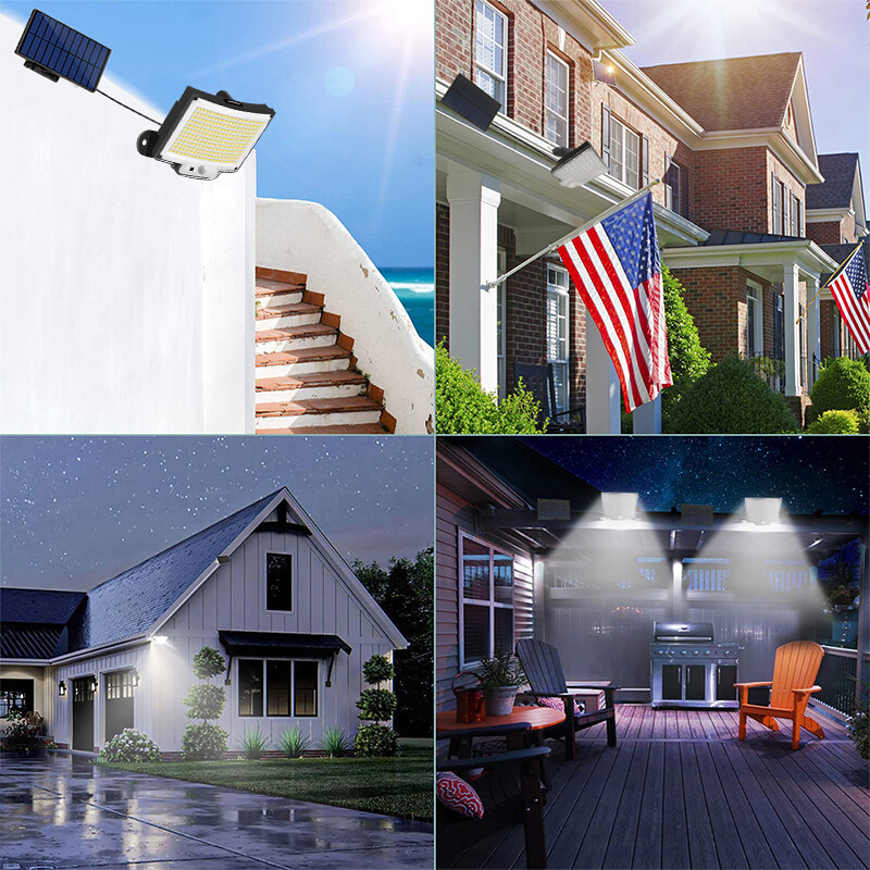 3000000lm Solar Panels Street Light Outdoor Commercial Garden Garage Wall Lamp