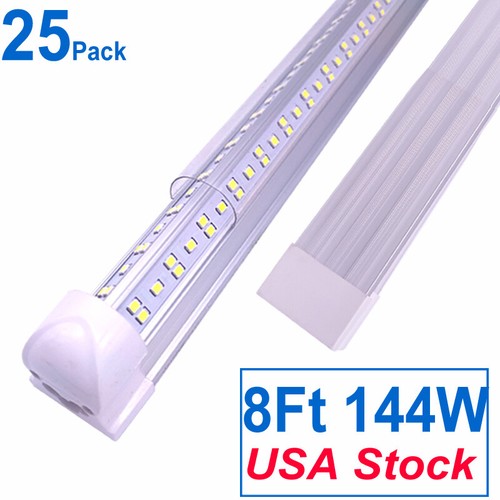 25PACK 8FT LED Shop Light 144W Linkable LED Light Fixture For Garage Warehouse