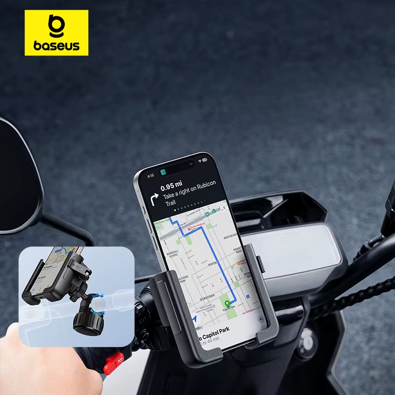 Baseus Motorcycle Phone Holder 360° View Universal Bicycle Phone Holder Bike Mob