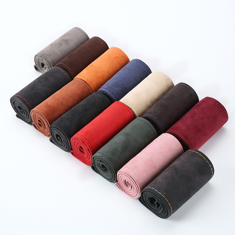 faux-fur-car-steering-wheel-cover-with-needles-thread-stitch-wrap-sewing-diy