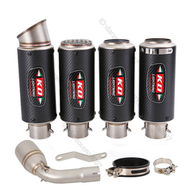 For Benelli TNT125 TNT135 2017-2023 Exhaust Link Pipe Slip On Carbon Muffler 2''