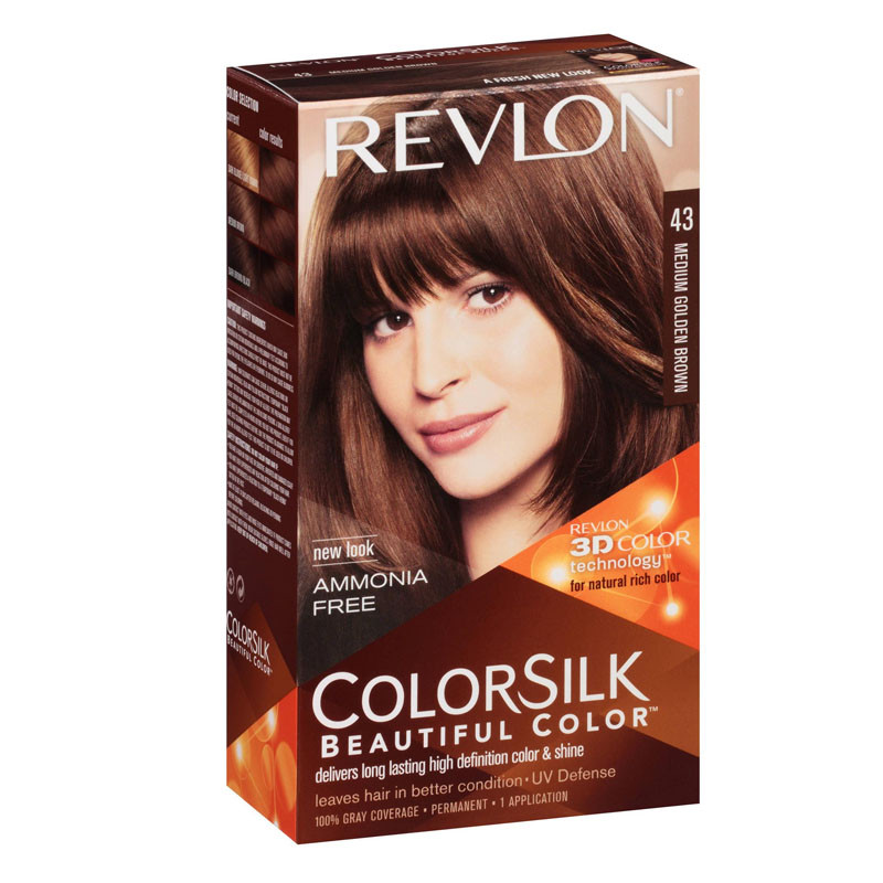 Revlon Colorsilk Hair Dye 43 Medium Golden Brown Shade Colour