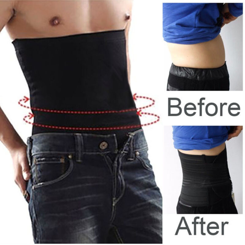 Men Tummy Tuck Belt Abdomen Girdle Slimming Waist Trainer Fat Burner Body Shaper