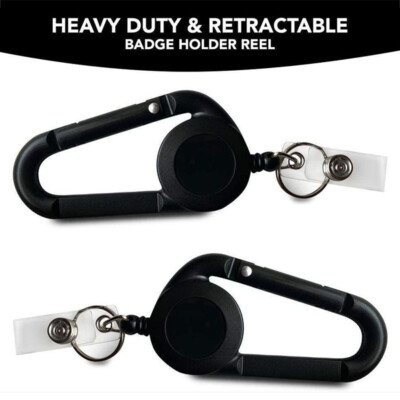 ID Card Key Chain Lanyard Clip Key Ring Retractable Pull Heavy Duty Keyring_tu