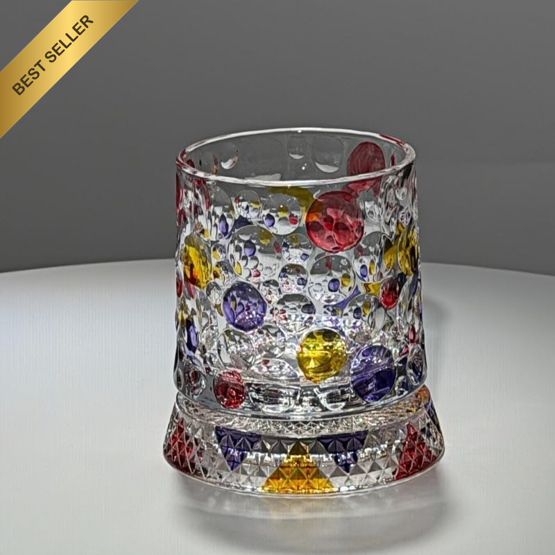 Rotating Whiskey Glass with Detachable Base, 270Ml Crystal Whisky Tumbler, Vinta