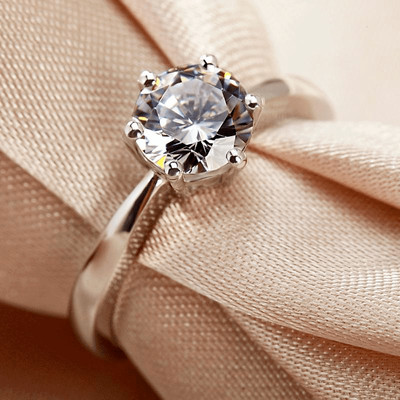 1.5Ct Round Lab-Created Solitaire Wedding Ring 14k White Gold Plated