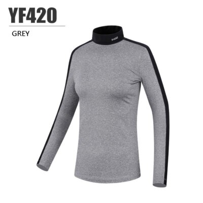PGM Women Golf Shirt Lady Patchwork Long Sleeve T-Shirts Elastic Warm Golf Tops