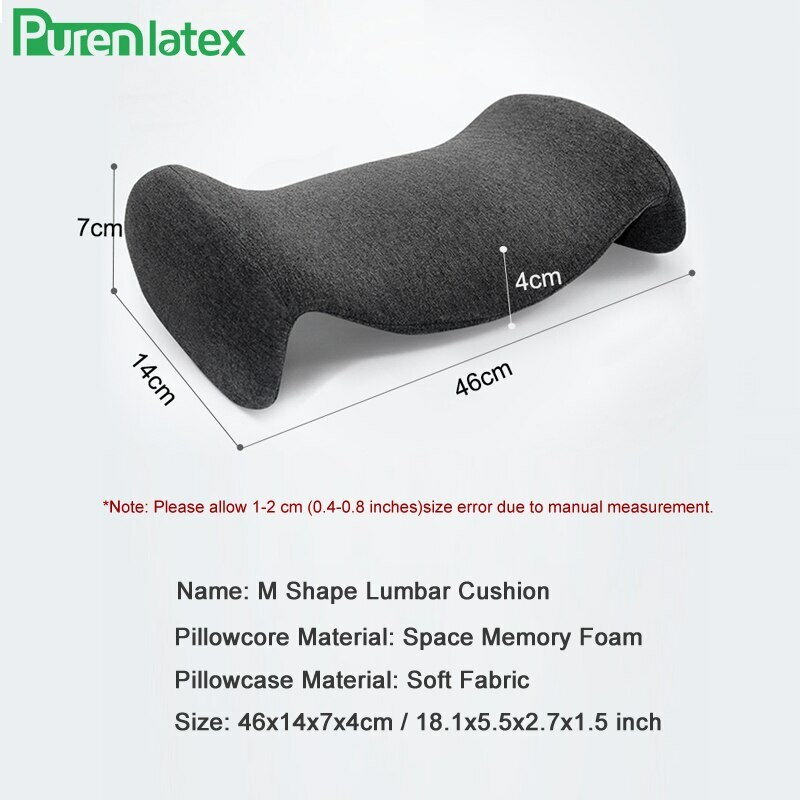 Lumbar Support Pillow Memory Foam Bed Lower Back Pain ...