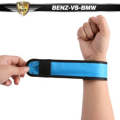 LED Slap Armband Lights Glow Band Strap for Running Cycling Jogging 35cm Blue