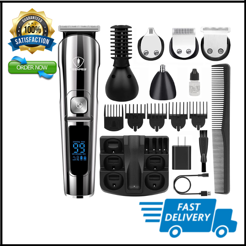 Ceenwes Beard Trimmer Hair Clippers Professional Mens Grooming Kit Cordless Wate