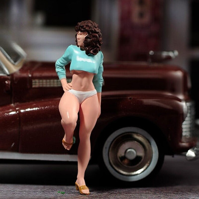1:64 Scale 3D Printing Power Girl Scene Miniatures Figures Car Model Photography