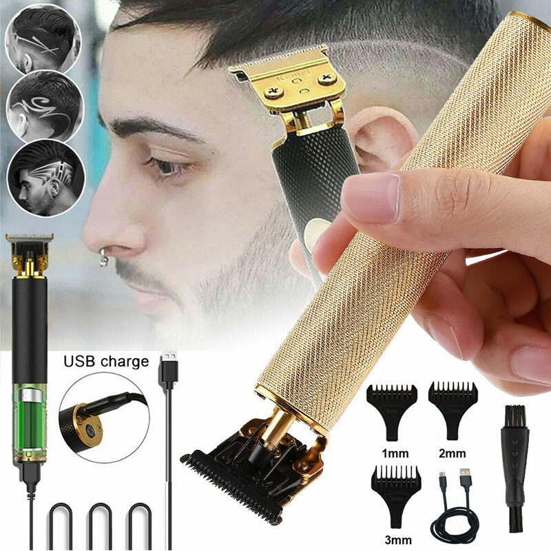 0.0mm Electric Hair Clipper T-Outliner Hair Trimmer Mens Pro Li Liner Barber Kit
