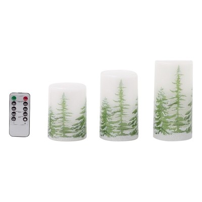 3 Set  LED Xmas Tree Candles w Remote Control
