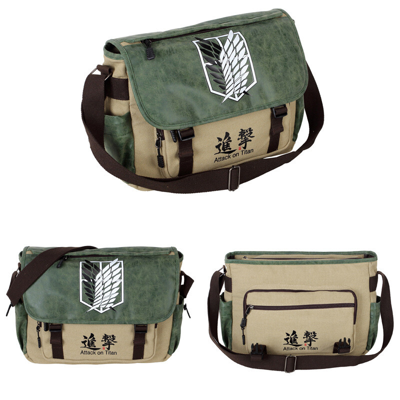 Anime Attack on Titan Shoulder Bag School Bag Messenger Bag Crossbody Bag Unisex