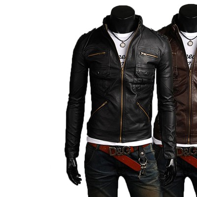 MARKENLOS - UNSERER PRODUKTION - HAND GEMACHT - IT DE HERREN LEDERJACKE BIKER MEN'S LEATHER JACKET COAT HOMME VESTE EN CUIR N16AB8