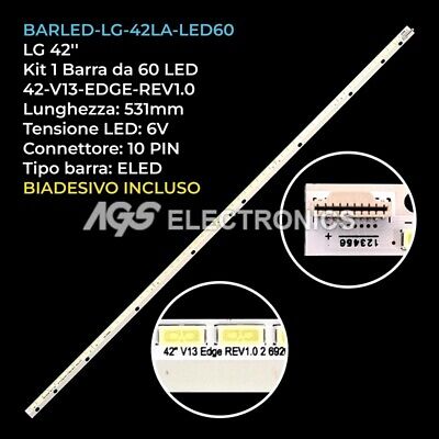 BARRA 60 LED STRIP LED TV LG 42-V13-EDGE-REV1.0 42LA640S