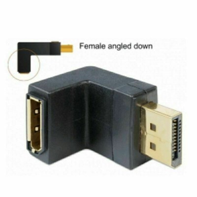 4k DisplayPort Male to Female Extension Adapter Down Angled 90 Degree Type
