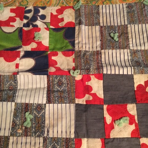 Vintage Patchwork Table Topper Or Wall hanging Small 18.5x22.5