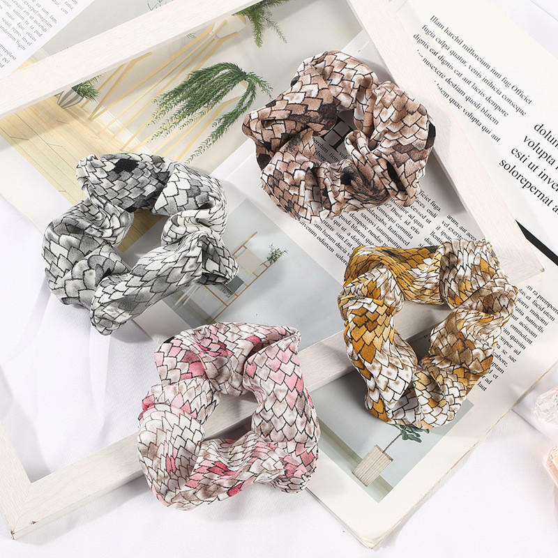 Hair Band Accessories Vintage Snake Print Women Elastic Tie Girl