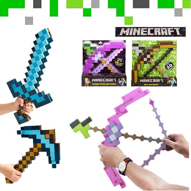 Minecraft Character Games Transforming Pickaxe Hoe And Diamond Sword Kid Toys
