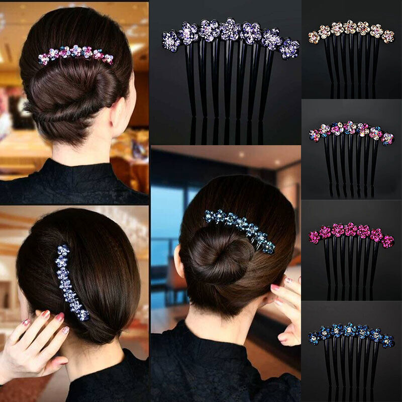Women Seven-tooth Insertion Comb Rhinestone Ponytail Hairpin Hair Comb Headwear