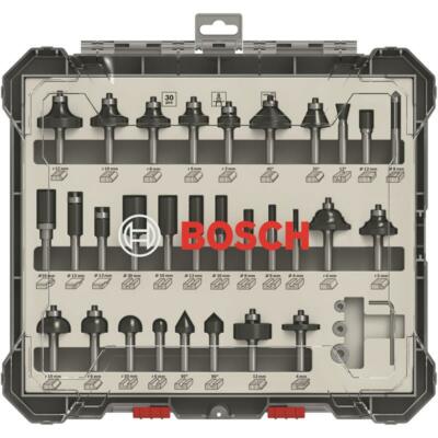 Bosch 30tlg. Fräser-Set Fräser Nutfräser Abrundfräser Bündigfräser m. 8mm Schaft