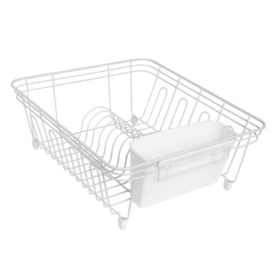 Core Kitchen 14'' L X 13'' W X 5'' H White Sink Dish Strainer Organizer 1 pk