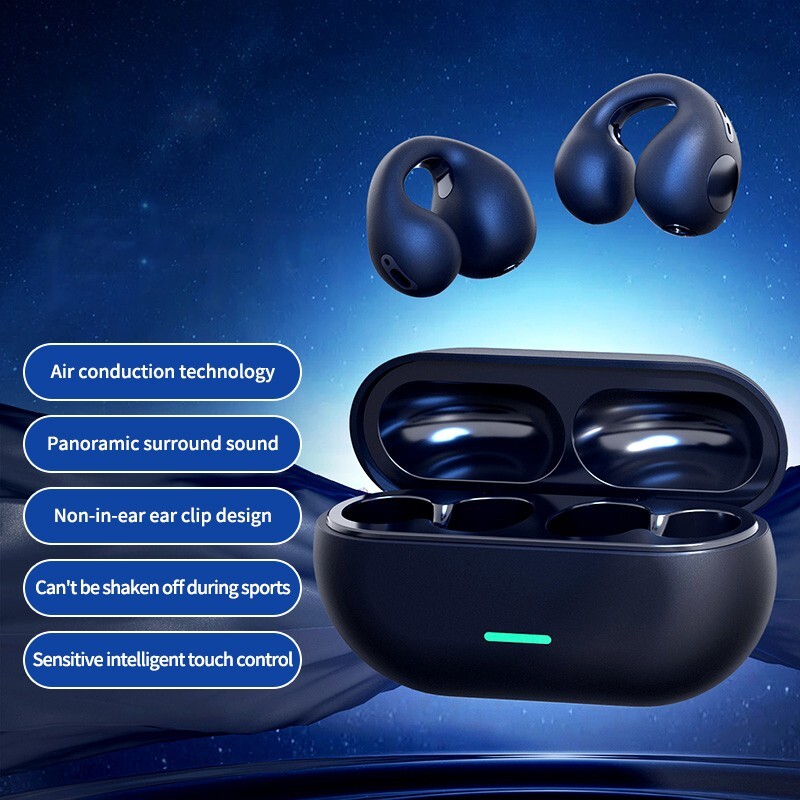 Wireless Earbuds Bluetooth 5.3 Headset Ear Clip Bone Conduct