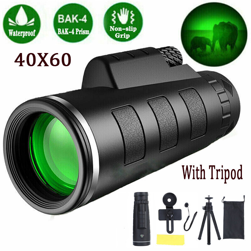 40X60 Zoom HD Monocular Telescope For Cell Phone Night Visio