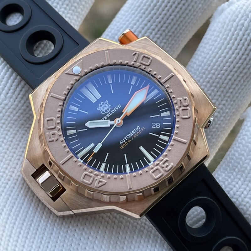 Pre-owned Proxima Steeldive Men Automatic Watch 1200m Waterproof Mens Dive Watches Luminous Bronze