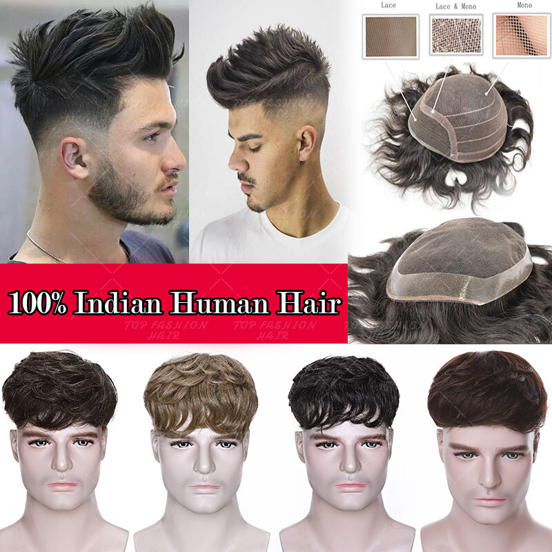 Toupee Männer Herren-perücke 100% ECHTHAAR HERREN TOUPET FRENCH LACE Män DE DICK