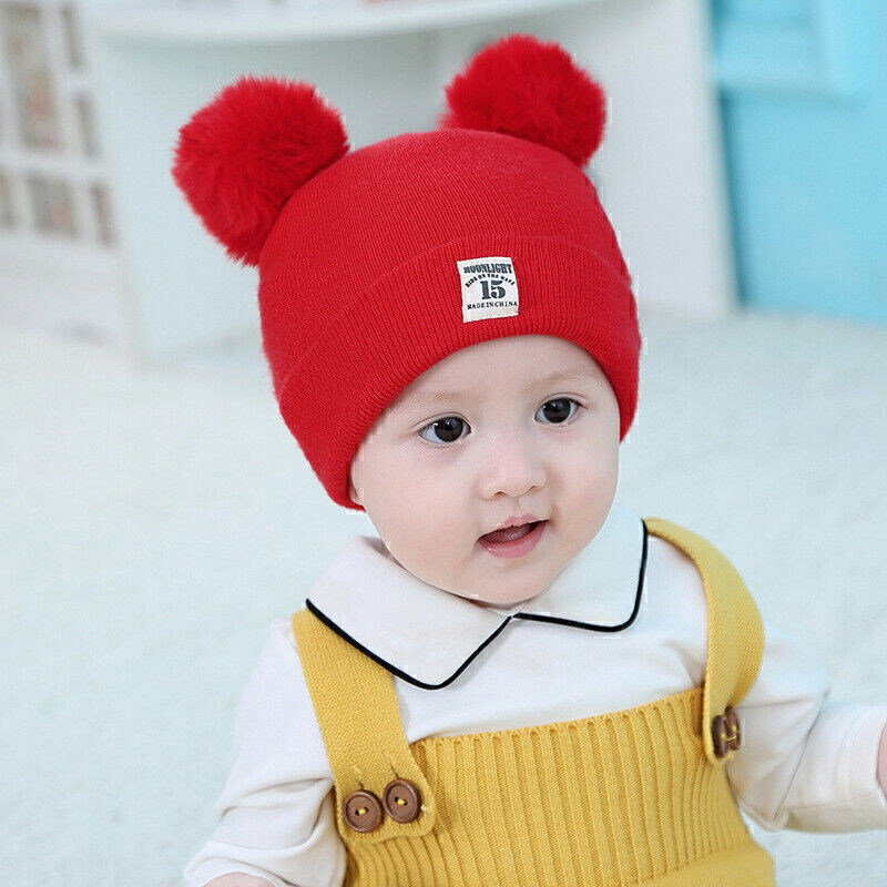Baby Toddler Hat Knitted Cap Warm Winter Hat Slip Hat Scarf Cap Hat New