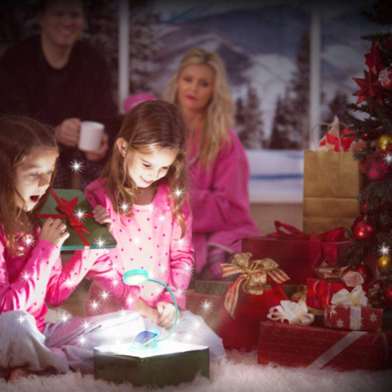 Vekkia Cute Rechargeable 4 LED 3000K Eye-Care Book Light, Clip on Lights for Rea