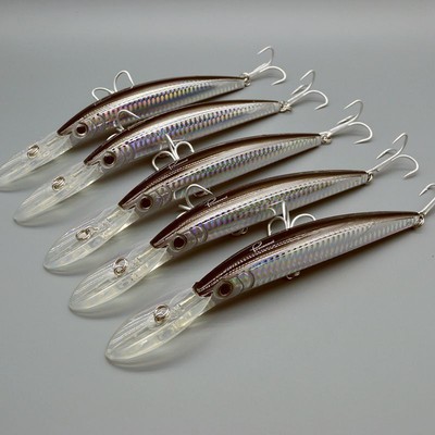 5pcs Lot Minnow Wobbler Big Bait Seawater Lure Tackle Fishing Lures 17.7cm//27.3g