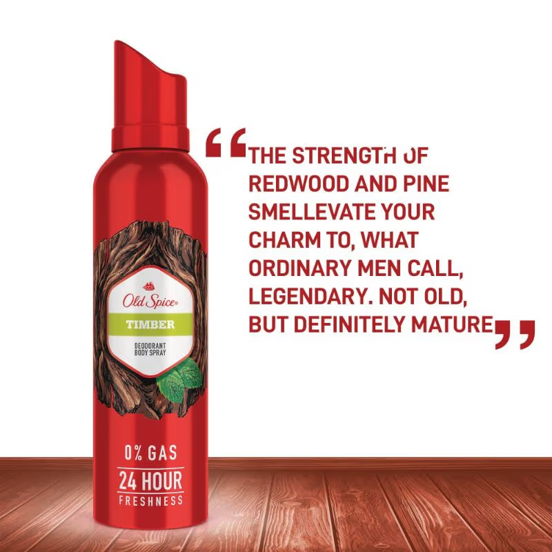 Old Spice Timber Deodorant Body Spray (140ml)Free Shipping