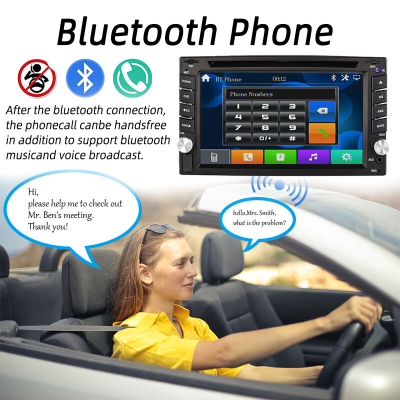 6.5''2 Din Car Radio CD DVD Bluetooth Stereo HD Mp5 Player TV/FM/TF Touch Screen