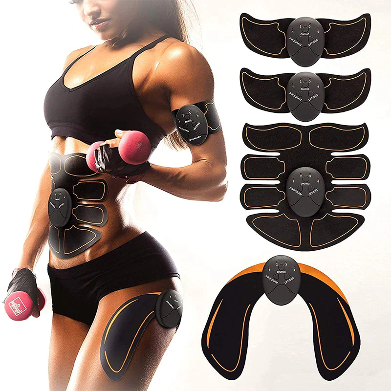 EMS Abs Muscle Stimulator Trainer 6 Modes 10 Levels Abs Arms Hips Portable