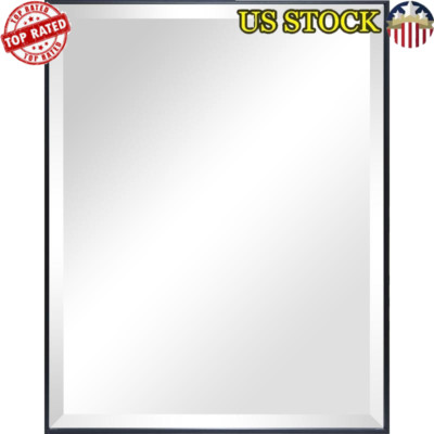 Beveled Rectangular Wall Mirror 22x28 Easy Install Multifunctional Home Decor US