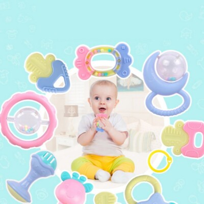 10tlg/Set Baby Spielzeug Motorik Rasseln Greiflinge Rassel Babyrassel Jingle