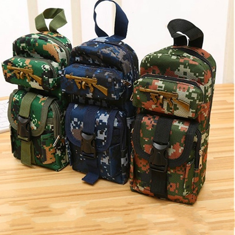 1 X Pencil Case Pen Case Holder Large Army Style Camouflage Stationery Novelty