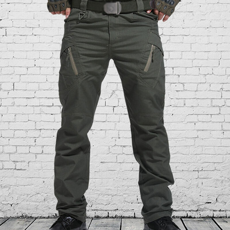 Mens Waterproof Tactical Work Trousers Cargo Pants Combat Fishing Hiking Outdoor