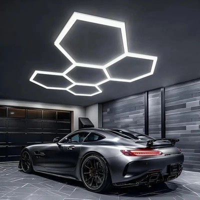 5 Hexagon Hex LED Lighting Car Detail Home Garage Workshop Retail Honeycomb 220V