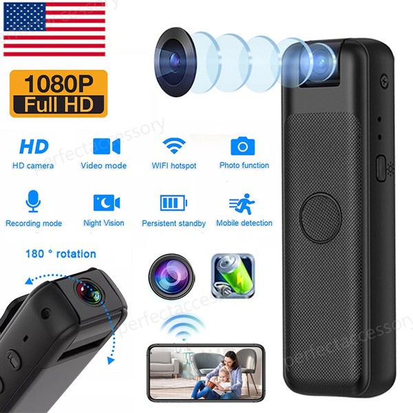 Mini Body Camera 1080P HD Night Vision Hidden Spy Camera Video Audio Recorder